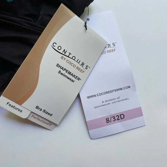 Coco Reef Contours Diamond Tankini Top Underwire Size 8 32D NEW - Picture 7 of 8